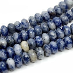 Natural Quartz with Sodalite - Rondelle Beads - 8 x 5 mm, Hole: 1 mm