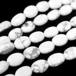 Natural Howlite Beads - Oval - 8 x 6 x 4 mm, Hole: 1 mm