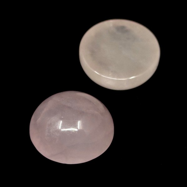 Mineral Cabochon - Rose Quartz - Ø 10 x 4-5 mm - Hemisphere