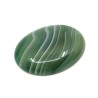 Minerální kabošon - proužkatý zelený achát - 38-40 x 28-30 x 8-10 mm - barvený ovál