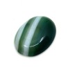 Minerální kabošon - proužkatý zelený achát - 38-40 x 28-30 x 8-10 mm - barvený ovál