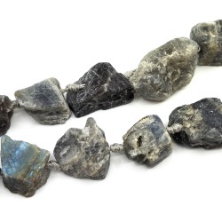 Natural Labradorite Beads - Rough Raw Stone - 10-27 x 17-33 x 17-33 mm, Hole: 2-3 mm