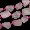 Natural Rose Quartz Beads - Rough Raw Stones - 10-27 x 17-33 x 17-33 mm, Hole: 3 mm