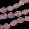 Natural Rose Quartz Beads - Faceted Nuggets - 17-19 x 10-16 mm, Hole: 1 mm
