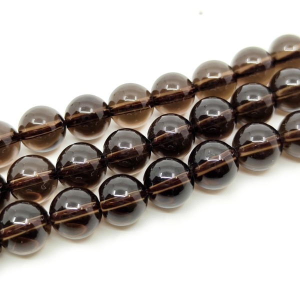 Natural Smoky Quartz - Round Beads - Ø 6 mm, Hole: 1 mm