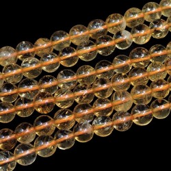 Přírodní citrín – 6–7mm – Kulička – Průvlek: 1mm – Množství: 1 kus