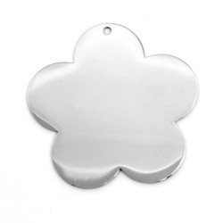 304 Stainless Steel Pendant - Flower - 29 x 30 x 0.8 mm, Hole: 1.2 mm