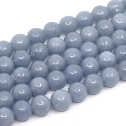 Synthetic Angelite / Anhydrite - Round Beads - Ø 6 mm, Hole: 0.8 - 0.9 mm