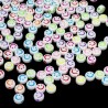 Acrylic Beads - Lentils with Smileys - Ø 7 x 3,5 mm, Hole: 1,5 mm - Quantity 10 g (approx. 70 pcs)