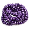 Skleněné broušené korálky - barvené perleťové rondelky - Ø 8 x 6 mm - šňůra (cca 143 - 145 ks)