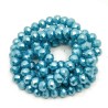 Skleněné broušené korálky - barvené perleťové rondelky - Ø 8 x 6 mm - šňůra (cca 143 - 145 ks)