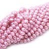 Skleněné broušené korálky - barvené perleťové rondelky - Ø 6 x 5 mm - 1 šňůra (cca 200 ks)