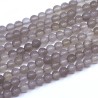 Natural Gray Chalcedony - Round Beads - Ø 4 mm, Hole: 1 mm