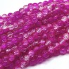 Dyed Crackle Glass Beads - Round - ∅ 8 mm, Hole: 1.3-1.6mm - Strand (approx. 100 pcs)