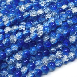 Skleněné praskané korálky - barvené kuličky - ∅ 8 mm - Množství:1 ks