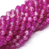 Dyed Crackle Glass Beads - Round - ∅ 8 mm, Hole: 1.3-1.6mm - Strand (approx. 100 pcs)