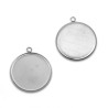 304 Stainless Steel Pendant Cabochon Setting - Flat Round - for Cabochon Ø 20 mm