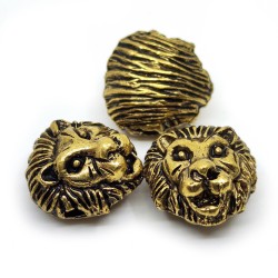 NON-JEWELRY Zinc Alloy Spacer Bead - Lion - 12 x 13 x 9.5 mm, Hole: 2 mm