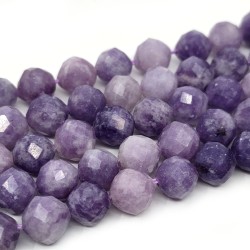 Natural Sugilite - Faceted Round Beads - Ø 8 mm, Hole: 1.2 mm