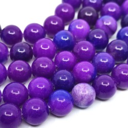 Natural Sugilite - Dyed and Heated Round Beads - Ø 8 mm, Hole: 1 mm