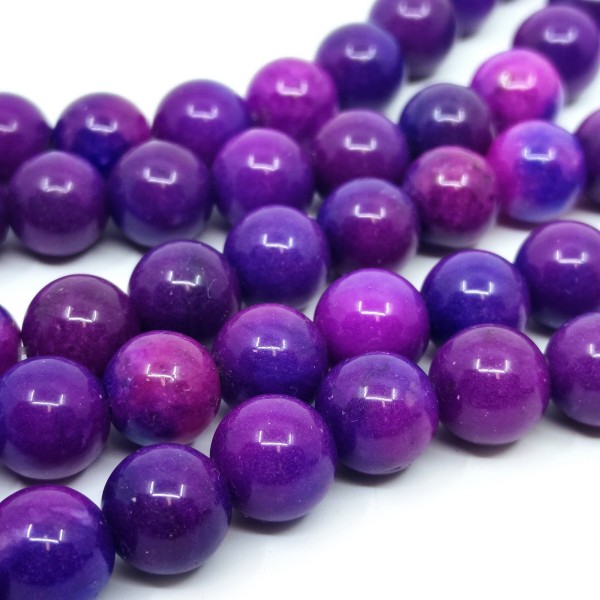 Natural Sugilite - Dyed and Heated Round Beads - Ø 10 mm, Hole: 1 mm