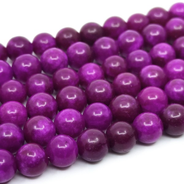 Natural Malaysia Jade - Imitation of Sugilite - Dyed and Heated Round Beads -Ø 6 mm - Hole: 0.8 mm