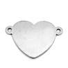 201 Stainless Steel Link Connector - Heart - 14 x 20 x 1 mm, Hole: 1.2 mm
