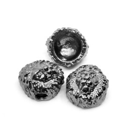 NON-JEWELRY Zinc Alloy Spacer Bead - Lion - 12 x 13 x 9 mm, Hole: 3 mm