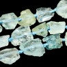 Beads made of a natural rough raw stone from the mineral aquamarine / beryl, with a size of 4-11 x 5-8 x 3-6 mm and with a 0.7 mm hole for a thread. Aquamarine is a light blue to green-blue variety of the mineral beryl and otherwise colored pieces are chopped from general beryl. In the case of yellow to golden-yellow beads, beryl would be a variety of heliodor and colorless would be goshenite. Beads and absolutelly natural without any dye.
Country of origin: Brazil
THE PRICE IS FOR 1 PIECE.