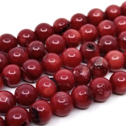 Coral imitation – 8mm – Dyed beads – Hole: 1mm – Quantity: 1 piece