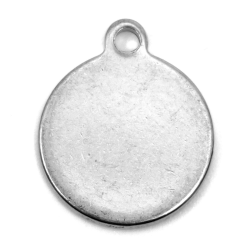 Přívěsek z 304 nerezové ocele - plochý kruh - Ø 14 x 16,5 x 1,5 mm