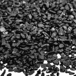 Přírodní černý turmalín/skoryl - zlomky - nevrtané (dekorativní drť) - 2-12 x 2-10 x 1-3 mm - váha 1 g (cca 7-23 ks)