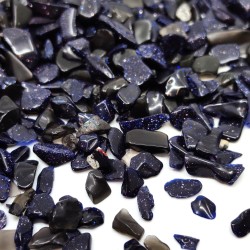 Synthetic Blue Goldstone and Glass - Chips - UNDRILLED (decorative) - 2-6 x 1.5-4,5 x 0.5-2 mm - weight 1 g (approx. 11-30 pcs)