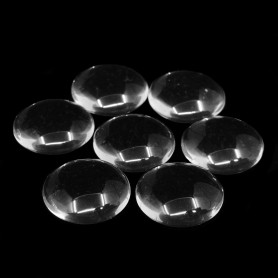Glass Semicircular Cabochon - Clear - Ø 15.5-16 x 4-5 mm