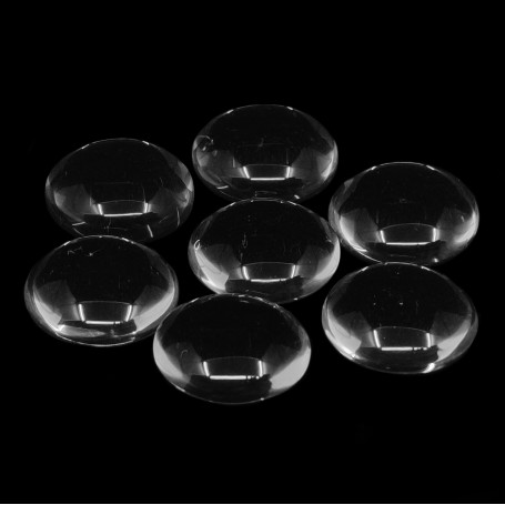 Glass Semicircular Cabochon - Clear - Ø 9.5-10 x 3.5 mm