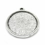 Přívěsek ze zinkové slitiny s lůžkem - kruh - 26 x 22,5 x 2,5 mm
