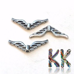 Zinc alloy bead - angel wings - 22 x 7 x 2 mm