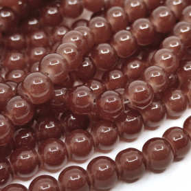 Jadeite Imitation – 8mm – Sprayed Glass Beads – Hole: 1.3mm –  Quantity: 1 piece