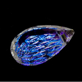 Imitation Swarowski Glass Plated Transparent Pendant - Teardrop - 14 x 9 x 5 mm, Hole: 1.4 mm