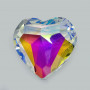 Imitation Swarowski K9 Glass Plated Transparent Pendant - Heart -  44 x 45.5 x 27.5 mm, Hole: 1.4 mm