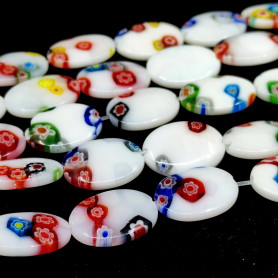 Millefiori korálek - ovál - 13 x 18 mm - Množství:1 ks