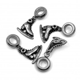 304 Stainless Steel Spacer Bead - Skate - 23 x 12 x 3.5 mm, Hole: 5 mm