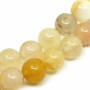 Natural Yellow Aragonite- Round Beads - Ø 6 mm, Hole: 1 mm
