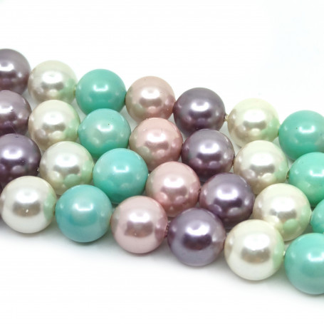 Shell Pearl - Round Dyed Beads - Ø 8 mm, Hole: 1 mm, Grade A
