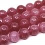 Natural Chalcedony - Imitation Rhodochrosite - Dyed & Heated Round Beads - 8.5 x 8 mm, Hole: 1,2 mm