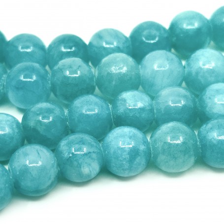 Natural Malaysian Jade - Dyed Round Beads - Ø 6-7 mm, Hole: 1 mm