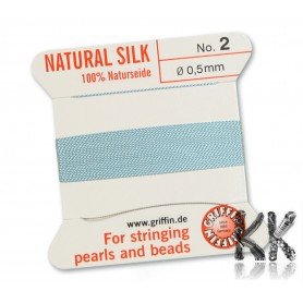 GRIFFIN Natural Silk Cord with Needle - Thickness 0.5 mm - roll 2 m