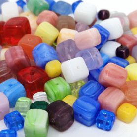 Czech Glass Beads PRECIOSA - Mixed Cubes - 4-10 mm - Quantity 50 g