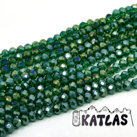 Průhledné broušené skleněné rondelky - AB pokov - Ø 6 x 5 mm - Množství:1 ks