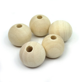 Schima Wood Bead - Round - Ø 20 mm, Hole: 4-5 mm
